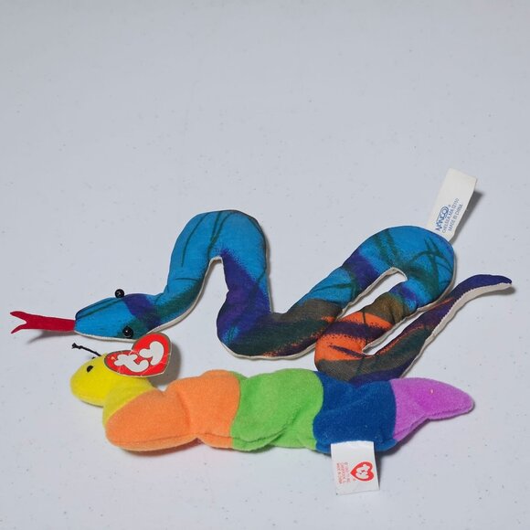 Hamster Elephant Worm Snake Orange Smiley Face Lot Of 6 Plush Stuffed Animals - Picture 3 of 12